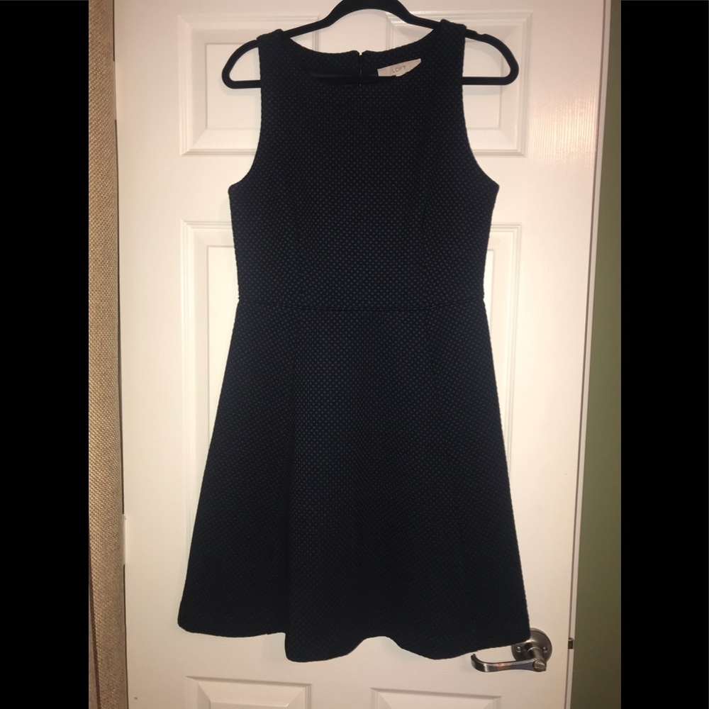 Ann Taylor Loft Sleeveless teal blue & black dress